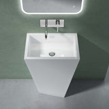 glasvilla Design Standwaschbecken freistehend Col38 weiß, aus Mineralguss, Waschtisch, BTH: 60x42x90cm