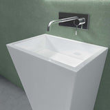 glasvilla Design Standwaschbecken freistehend Col38 weiß, aus Mineralguss, Waschtisch, BTH: 60x42x90cm