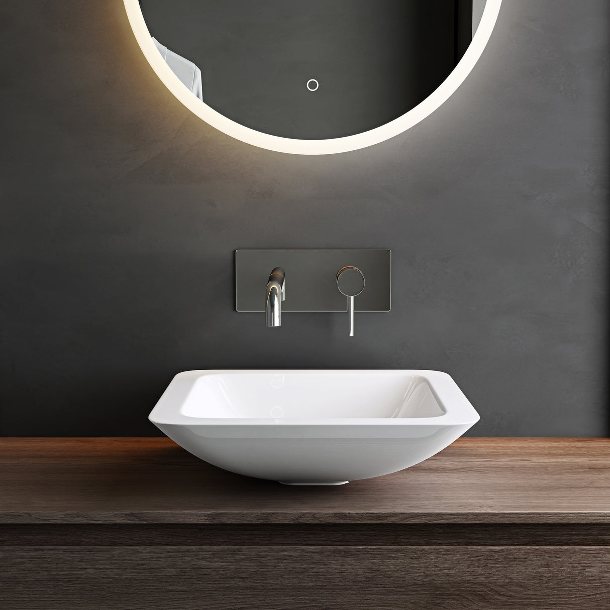 glasvilla Aufsatzwaschbecken Col803 Waschschale Waschtisch Waschbecken Gussmarmor ohne Armaturenloch