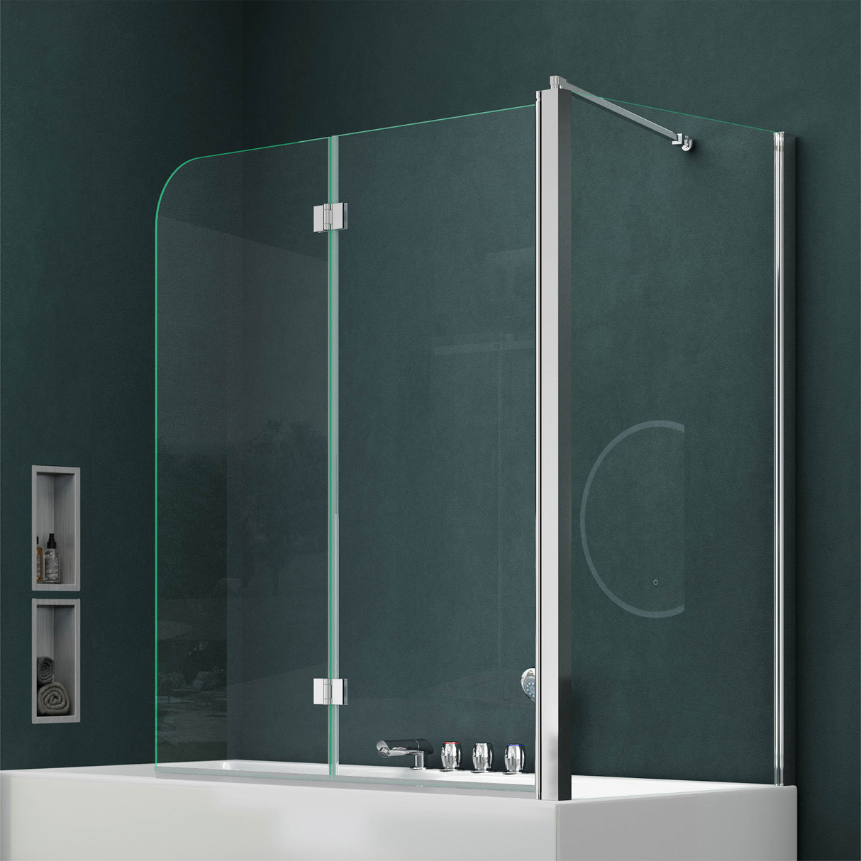 Paroi de douche Glasvilla pour baignoire, paroi de baignoire, paroi de baignoire rabattable, verre de sécurité 6 mm avec fixation de baignoire NANO, cloison de baignoire Cortona113