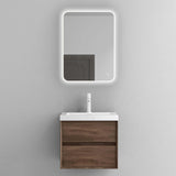 Ensemble de meubles de salle de bain Glasvilla Meuble de salle de bain Meuble sous-vasque 2 tiroirs avec fermeture amortie avec lavabo en blanc en fonte minérale Rimo