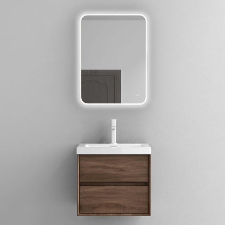 Ensemble de meubles de salle de bain Glasvilla Meuble de salle de bain Meuble sous-vasque 2 tiroirs avec fermeture amortie avec lavabo en blanc en fonte minérale Rimo