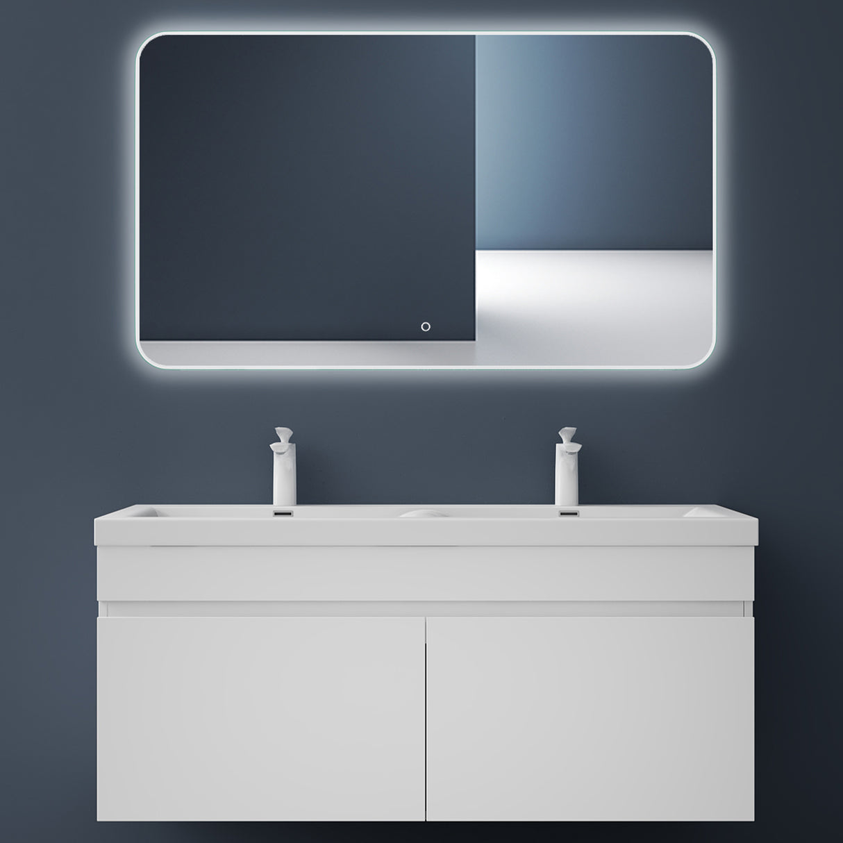 Ensemble de meubles de salle de bain Glasvilla Meubles de salle de bain avec lavabo en fonte minérale Meuble sous-vasque Botanica 