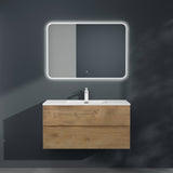 Ensemble de meubles de salle de bain Glasvilla, meuble sous-vasque avec meuble bas, vasque en fonte minérale, meuble sous-vasque 2 tiroirs à fermeture amortie Aqualis