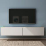 glasvilla Table TV Meuble TV Poignée Dissimulée avec Fermeture en Douceur Meuble Mural Bas pour Salon Fernsehschrank02