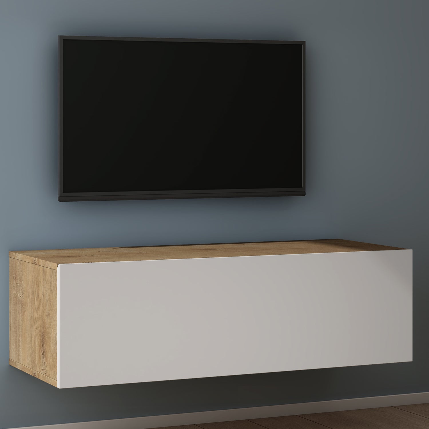 glasvilla Table TV Meuble TV Poignée Dissimulée avec Fermeture en Douceur Meuble Mural Bas pour Salon Fernsehschrank02
