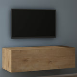 glasvilla Table TV Meuble TV Poignée Dissimulée avec Fermeture en Douceur Meuble Mural Bas pour Salon Fernsehschrank02