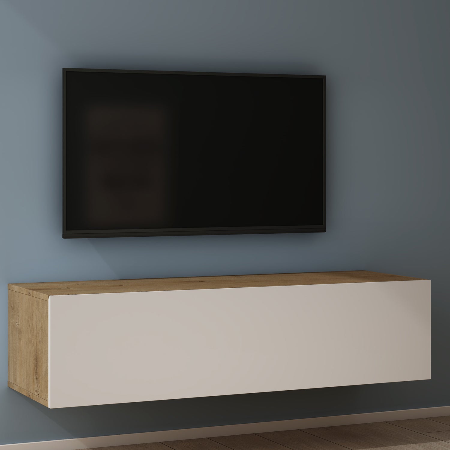 glasvilla Table TV Meuble TV Poignée Dissimulée avec Fermeture en Douceur Meuble Mural Bas pour Salon Fernsehschrank02