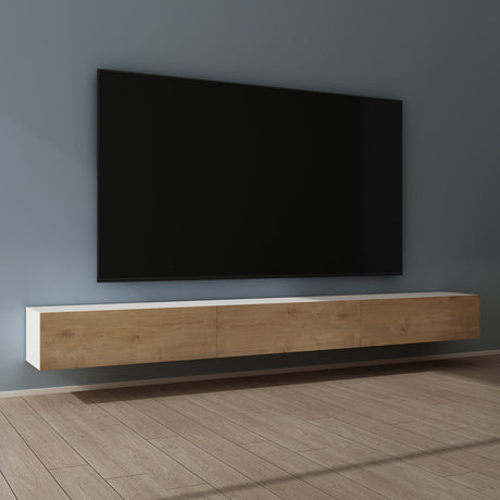 Table TV glasvilla Meuble TV Meuble TV Poignée dissimulée avec fermeture en douceur Meuble mural bas pour salon Meuble TV02