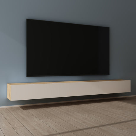 Table TV glasvilla Meuble TV Meuble TV Poignée dissimulée avec fermeture en douceur Meuble mural bas pour salon Meuble TV02