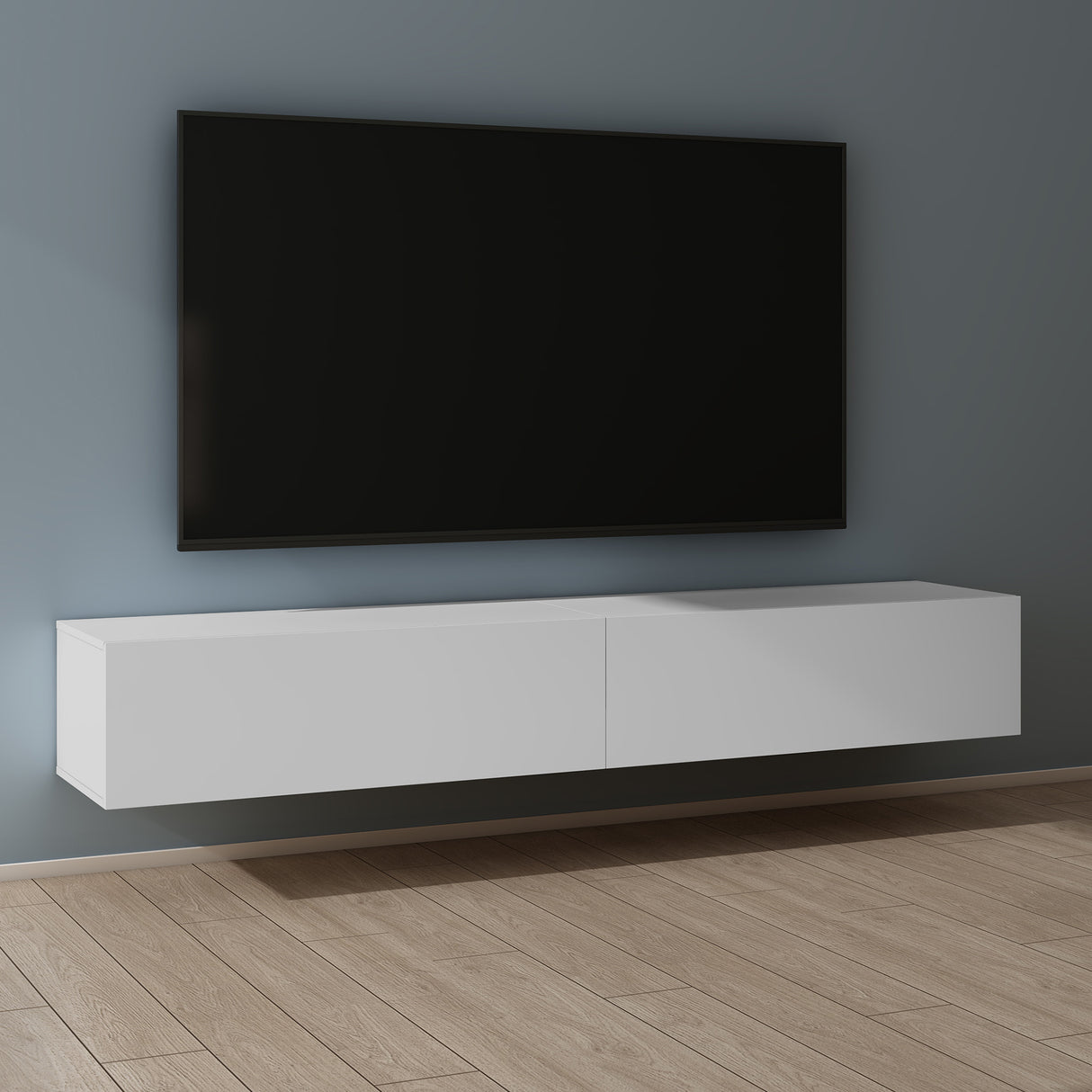 glasvilla Table TV Meuble TV Poignée Dissimulée avec Fermeture en Douceur Meuble Mural Bas pour Salon Fernsehschrank02