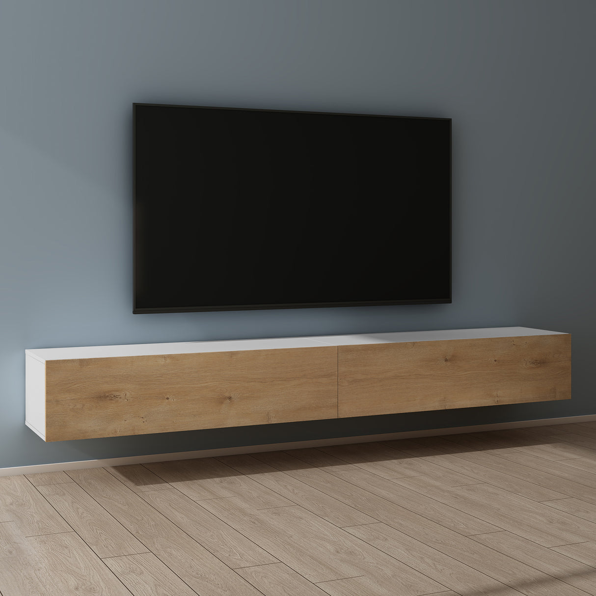 glasvilla Table TV Meuble TV Poignée Dissimulée avec Fermeture en Douceur Meuble Mural Bas pour Salon Fernsehschrank02