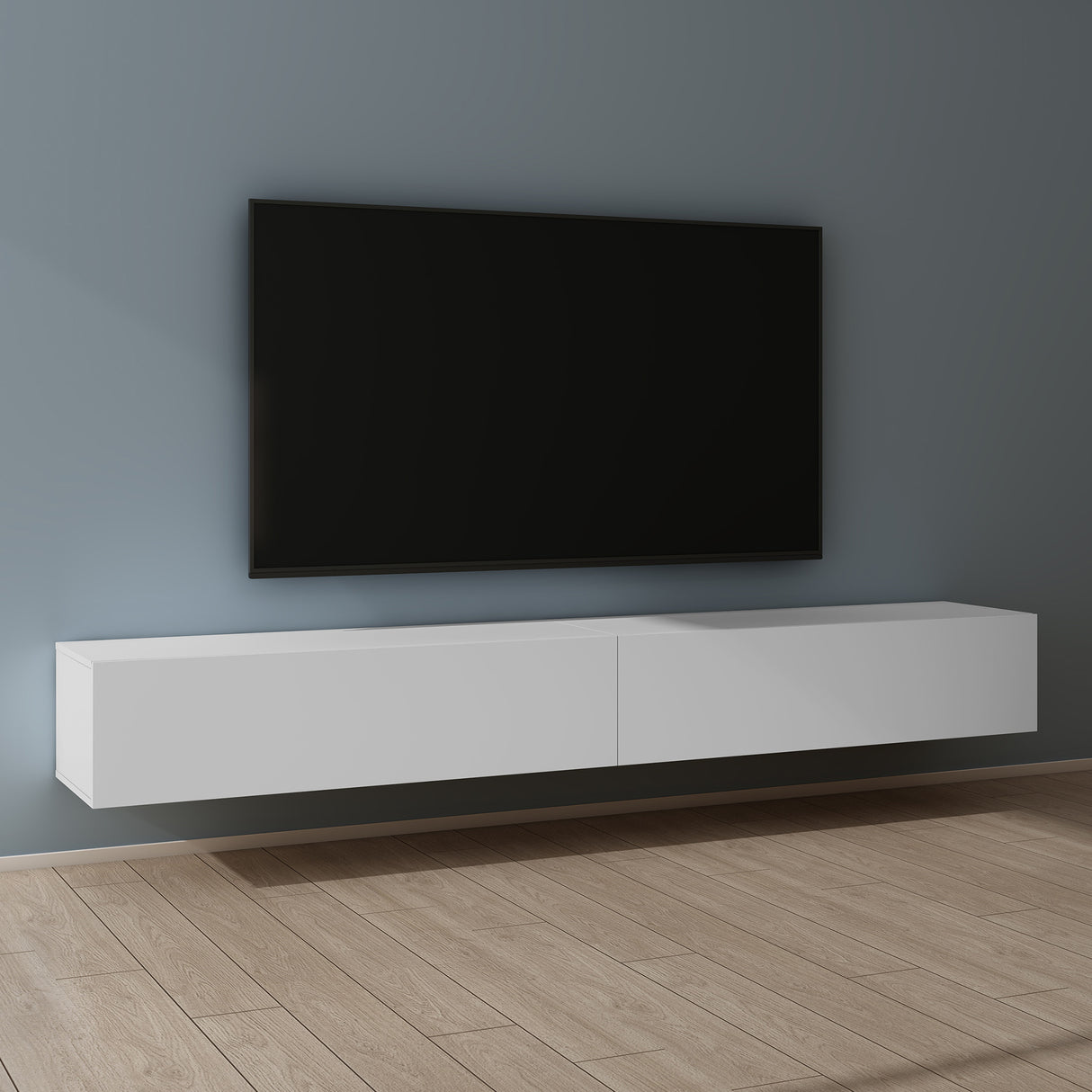 glasvilla Table TV Meuble TV Poignée Dissimulée avec Fermeture en Douceur Meuble Mural Bas pour Salon Fernsehschrank02