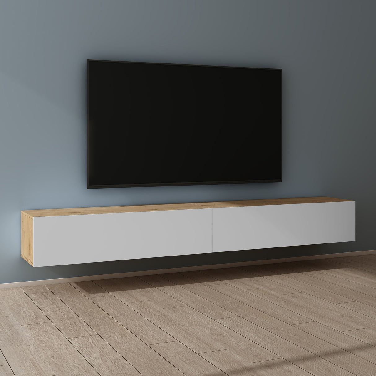 glasvilla Table TV Meuble TV Poignée Dissimulée avec Fermeture en Douceur Meuble Mural Bas pour Salon Fernsehschrank02