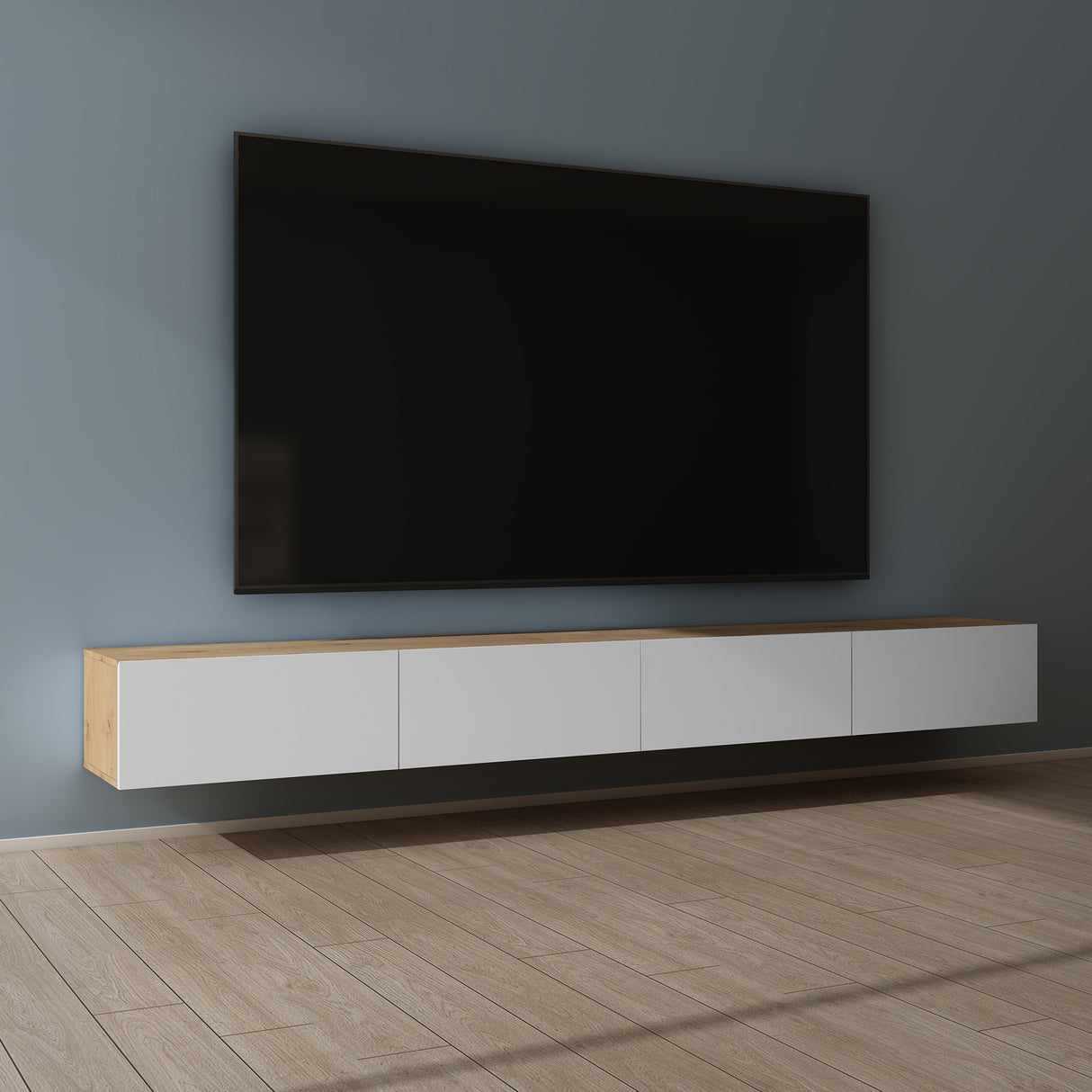 glasvilla Table TV Meuble TV Poignée Dissimulée avec Fermeture en Douceur Meuble Mural Bas pour Salon Fernsehschrank02