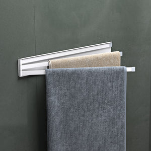 glasvilla Porta Asciugamani da Parete Portasciugamani con 3 Bracci Girevole a 180° Porta Asciugamani Adesivo da Parete per Bagno e Cucina Folda-02