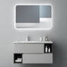 glasvilla Mobile Bagno Sospeso Mobinetto da bagno con Specchio e Lavabo da Marmo fuso, Gemini