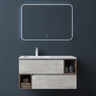 glasvilla Mobile Bagno Sospeso Mobinetto da bagno con Specchio e Lavabo da Marmo fuso, Gemini