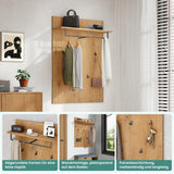 glasvilla Garderobenpaneel Wandgarderobe mit Ablage und 5 Haken Wandpaneel Hakenpaneel Garderobenhaken Garderobenboard 78x108cm Gabo-01