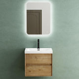 Ensemble de meubles de salle de bain Glasvilla Meuble de salle de bain Meuble sous-vasque 2 tiroirs avec fermeture amortie avec lavabo en blanc en fonte minérale Rimo