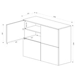 Commode de rangement à 4 portes, buffet, meuble polyvalent, meuble de rangement Glasvilla Schrank04