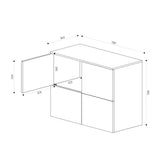 Commode de rangement à 4 portes, buffet, meuble polyvalent, meuble de rangement Glasvilla Schrank04