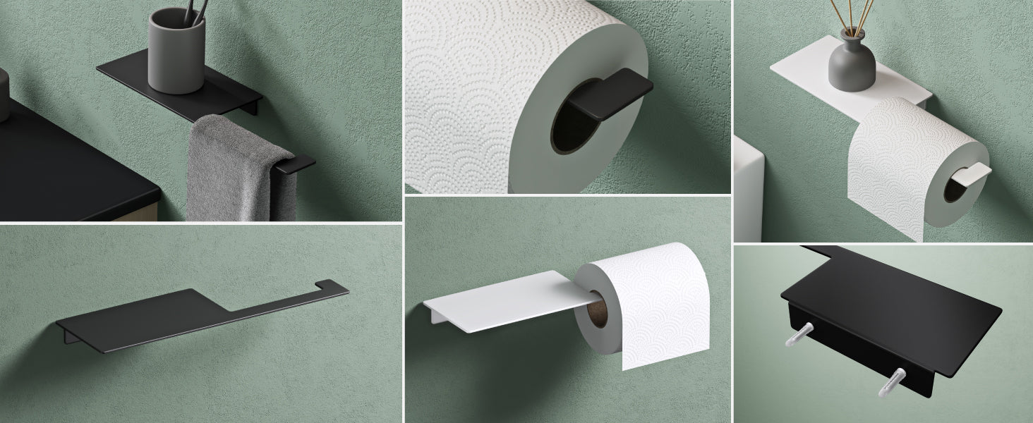 glasvilla Toilettenpapierhalter Klopapierhalter WC aus Edelstahl, Toilettenpapier Halterung Rollenhalter Lino-01