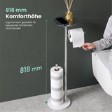 glasvilla Klopapierhalter Stehend, Toilettenpapierhalter  | Edelstahl, Klorollenhalter freistehend, Toilettenpapier Aufbewahrung für 4 Rollen, ohne Bohren, für Badezimmer & WC Lino-06