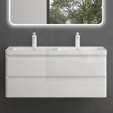 Ensemble de meubles de salle de bain Glasvilla avec meuble sous-vasque et tiroirs à fermeture amortie, y compris lavabo en fonte minérale Lucca 