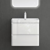 Ensemble de meubles de salle de bain Glasvilla avec meuble sous-vasque et tiroirs à fermeture amortie, y compris lavabo en fonte minérale Lucca 