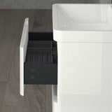 Ensemble de meubles de salle de bain Glasvilla avec meuble sous-vasque et tiroirs à fermeture amortie, y compris lavabo en fonte minérale Lucca 