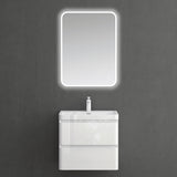 Ensemble de meubles de salle de bain Glasvilla avec meuble sous-vasque et tiroirs à fermeture amortie, y compris lavabo en fonte minérale Lucca 