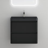Ensemble de meubles de salle de bain Glasvilla avec meuble sous-vasque et tiroirs à fermeture amortie, y compris lavabo en fonte minérale Lucca 