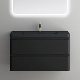 Ensemble de meubles de salle de bain Glasvilla avec meuble sous-vasque et tiroirs à fermeture amortie, y compris lavabo en fonte minérale Lucca 