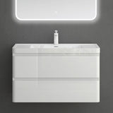 Ensemble de meubles de salle de bain Glasvilla avec meuble sous-vasque et tiroirs à fermeture amortie, y compris lavabo en fonte minérale Lucca 