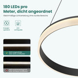 glasvilla Pendelleuchte Esstisch, LED Hängelampe, stufenlos dimmbar 3000K–6000K, höhenverstellbare Esstischlampe mit Fernbedienung & Wandschalter Luvina02