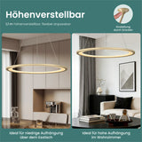 glasvilla Pendelleuchte Esstisch, LED Hängelampe, stufenlos dimmbar 3000K–6000K, höhenverstellbare Esstischlampe mit Fernbedienung & Wandschalter Luvina01