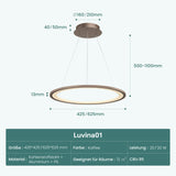 glasvilla Pendelleuchte Esstisch, LED Hängelampe, stufenlos dimmbar 3000K–6000K, höhenverstellbare Esstischlampe mit Fernbedienung & Wandschalter Luvina01
