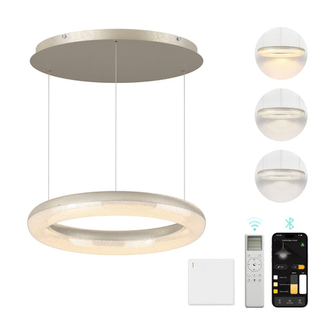 glasvilla Pendelleuchte Esstisch,  LED Moderne Hängelampe, stufenlos dimmbar 3000K–6000K, höhenverstellbare Design  Esstischlampe mit Fernbedienung & Wandschalter, Luvina03