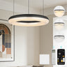 glasvilla Suspension de table à manger, Lampe suspendue LED moderne, intensité réglable en continu 3000K–6000K, lampe de table à manger design réglable en hauteur avec télécommande et interrupteur mural, Luvina03