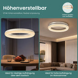 glasvilla Suspension de table à manger, Lampe suspendue LED moderne, intensité réglable en continu 3000K–6000K, lampe de table à manger design réglable en hauteur avec télécommande et interrupteur mural, Luvina03