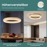 glasvilla Suspension de table à manger, Lampe suspendue LED moderne, intensité réglable en continu 3000K–6000K, lampe de table à manger design réglable en hauteur avec télécommande et interrupteur mural, Luvina03
