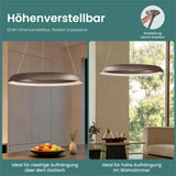 glasvilla Lampadario Sospensione, Lampada 3000-6000K con Filo 110 CM, Altezza Regolabile, Lampada da Soffitto a Sospensione per Camera da Letto, Cucina e Soggiorno, Luvina04