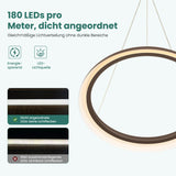 glasvilla Lampadario Sospensione, Lampada 3000-6000K con Filo 110 CM, Altezza Regolabile, Lampada da Soffitto a Sospensione per Camera da Letto, Cucina e Soggiorno, Luvina04