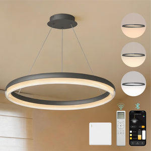 glasvilla Mai & Mai Suspension luminaire de salle à manger, LED moderne, intensité variable en continu 3000K–6000K, lampe de table à manger design réglable en hauteur avec télécommande et interrupteur mural, Luvina05