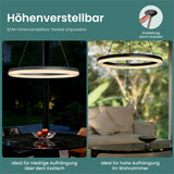 glasvilla Mai & Mai Pendelleuchte Esstisch, LED Moderne Hängelampe, stufenlos dimmbar 3000K–6000K, höhenverstellbare Design Esstischlampe mit Fernbedienung & Wandschalter, Luvina05