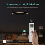 glasvilla Lampadario a Sospensione 16W, 50CM, Lampada da Soffitto a Sospensione 3000K/4000K/6000K con Cavo Regolabile per Camera da Letto e Soggiorno