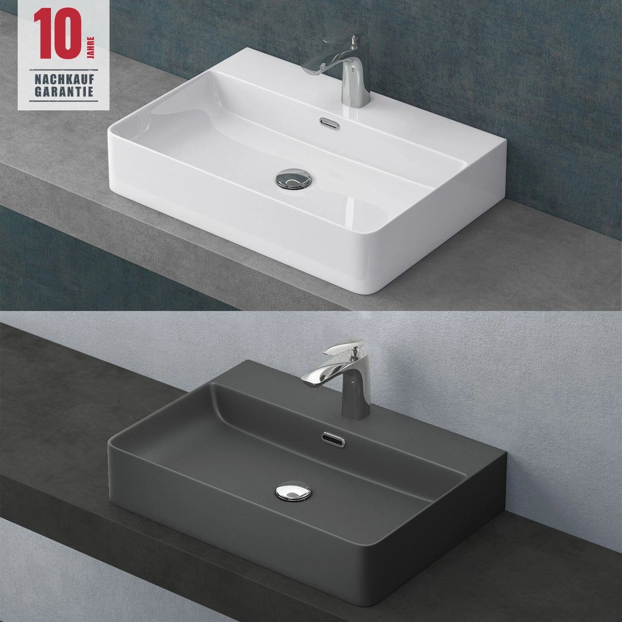 glasvilla Waschbecken Aufsatzwaschbecken Meissen201 Waschtisch aus Keramik inkl. Nano-Beschichtung