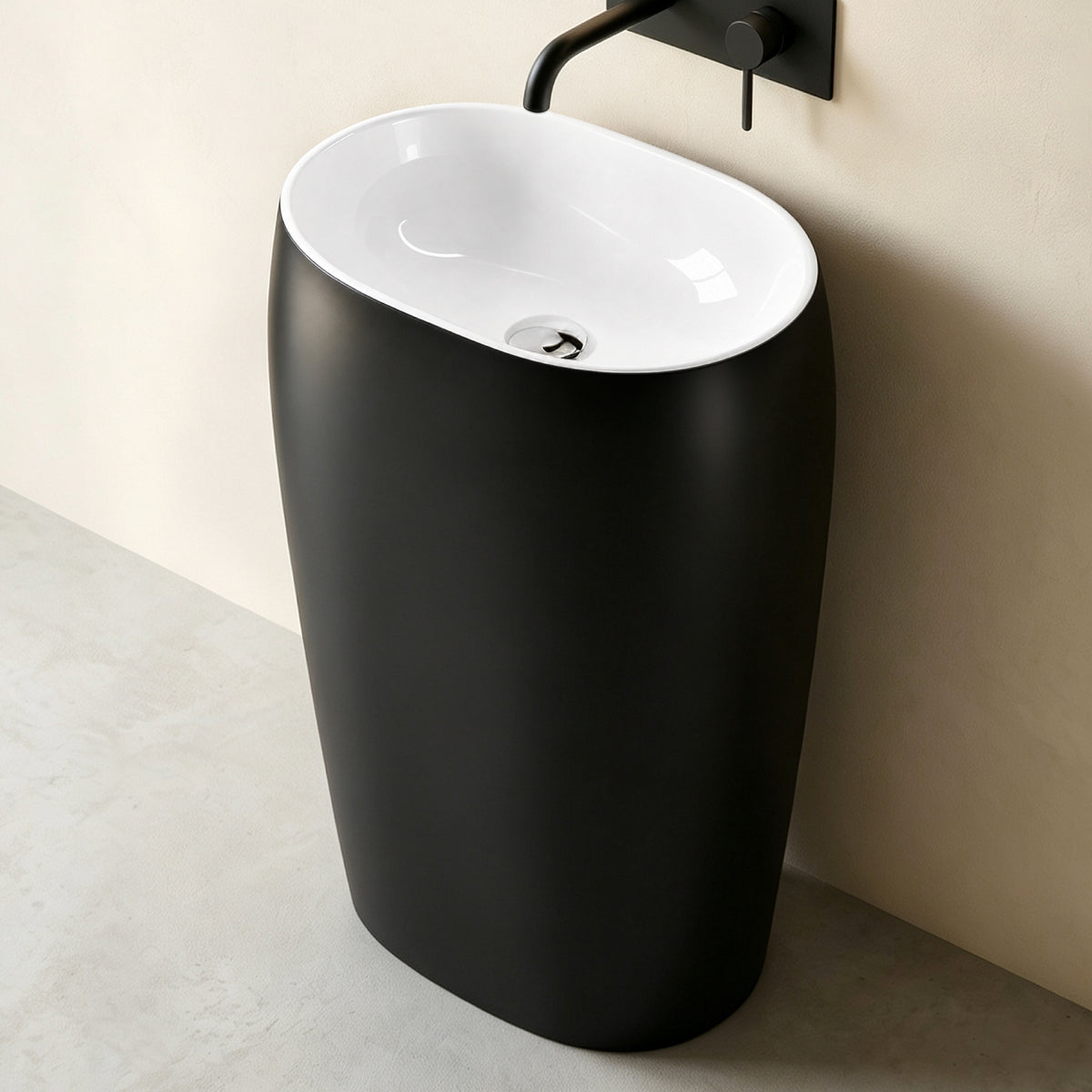 glasvilla Design Standwaschbecken freistehend Col32 aus Mineralguss Waschtisch Standwaschbecken