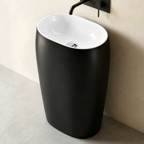 glasvilla Design Standwaschbecken freistehend Col32 aus Mineralguss Waschtisch Standwaschbecken